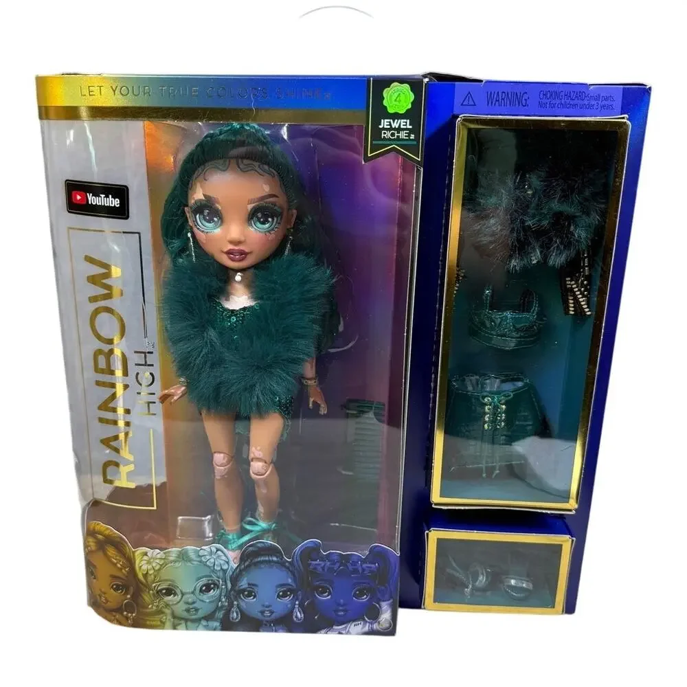 Rainbow High Jewel Richie Doll Emerald Green Vitiligo NEW (Damaged Box)